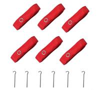 HEIBTENY Ruban de délimitation pour terrain de volleyball 8 x 16 m avec clous de sol pour plage, extérieur, piquets en nylon, rouge
