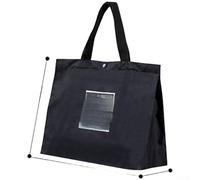 HEIBTENY Sac fourre-tout en tissu Oxford réutilisable de grande capacité pour voyage, sorties quotidiennes, poignées robustes, noir, 53 x 17 x 38 cm (trompette)