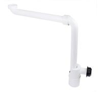 HEIBTENY Siphon d'évier en P réglable avec installation flexible, interception des cheveux, tube de plomberie en plastique PP pour lavabos de salle de bain, interface G1-1/4, hauteur du joint d'eau de