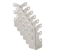 HEIBTENY Skiffers - Lot de 6 protections des bords de table - Protection des coins vintage en métal - Pour plinthes élégantes - Pour salon et entreprise - Argenté