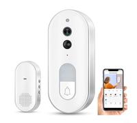 HEIBTENY Sonnette vidéo WiFi pour Tuya, résolution HD 720p avec conversation bidirectionnelle, vue grand angle de 160°, capteur de mouvement PIR, pour vision nocturne, design résistant aux intempéries