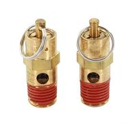 HEIBTENY Soupape de sécurité NPT mâle 6,35 mm pour compresseur d'air, soupape de décharge de pression en laiton 125-270 psi, valve de déverrouillage de sécurité antirouille avec longueur de 40 mm