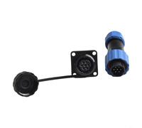 HEIBTENY SP16 Connecteur carré à montage sur panneau IP68 étanche et prise circulaire 2 à 9 broches pour scène LED fil à fil pour éclairage d'équipements marins (7 broches)