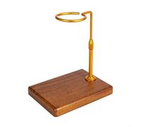 HEIBTENY Station à café en aluminium avec support de filtre rotatif et base en bois pour brassage à la maison, compatible avec et pour Hario pour systèmes goutte à goutte V60 (rond-cuivre)