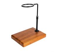 HEIBTENY Station à café en aluminium avec support de filtre rotatif et base en bois pour brassage à domicile compatible avec et pour Hario pour systèmes goutte à goutte V60 (rond-noir)