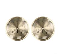 HEIBTENY Station météo baromètre 3 en 1 130 mm avec thermomètre, hygromètre, cadran, pression de l'air, température et humidité pour intérieur et extérieur, mouvement mécanique (2 pièces)