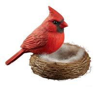 HEIBTENY Statue décorative oiseau pour nid de style américain, symbole d'espoir pour la maison, le jardin, la cour, oiseau élégant rouge, bleu, vert pour sculpture comme Noël (modèle oiseau rouge)