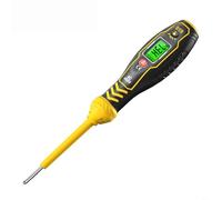 HEIBTENY Stylo voltmètre numérique B19/B18, avec rétroéclairage LCD NCV Détection AC 11 V-450 V Live Neutral Line Identification Alarme Buzzer, pour test de circuit électrique (B19-croix jaune)
