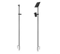 HEIBTENY Support de caméra de sécurité réglable en métal avec panneau solaire pour anneau pour Blink pour Arlo, pour hauteur pour angle de poteau piquet pour surveillance extérieure