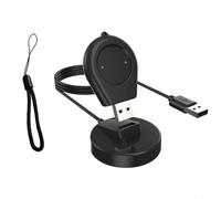 HEIBTENY Support de chargeur de rechange pour Amazfit Bip 6 et Active 2, station de charge avec câble USB de 100 cm, base d'alimentation en matériau ABS pour montre intelligente carrée, noir
