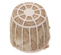 HEIBTENY Support de matériau de nidification réutilisable en mélange de jute, pour cage de pinson, canari, perruche, support métallique 7 x 7,2 cm, 1 lot de fibres naturelles incluses pour oiseau (1