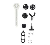 HEIBTENY Support d'ordinateur de vélo pour vélo de route, guidon intégré en nylon, support GPS compatible avec Garmin, Bryton, Cateye Support central d'éclairage (blanc)