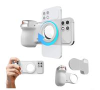 HEIBTENY Support magnétique portable pour appareil photo numérique avec poignée style DSLR, pour iPhone et Android avec déclencheur sans fil amovible anti-chute, vis 6,35 mm, 20 heures d'utilisation