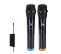 HEIBTENY Système de microphone sans fil rechargeable UHF dynamique, portée de 30 m, batterie 1200 mAh pour karaoké, mariage, discours avec récepteur (1 à 2)