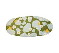 HEIBTENY Tapis de bain 3D vert mousse ultra épaisse en microfibre ultra épaisse, antidérapant, absorbant, lavable en machine, 50,8 x 99,1 cm, décoration d'intérieur (A)