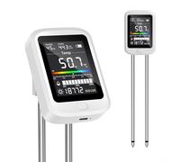 HEIBTENY Testeur de pH et de température du sol rechargeable 6 en 1 en Celsius avec analyse de l'humidité, de la lumière, des nutriments et de l'environnement, pour un entretien précis des plantes de