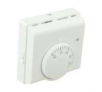 HEIBTENY Thermostat d'ambiance non programmable pour chauffage au sol, rotatif mécanique pour régulateur de température DIAL avec interrupteur marche/arrêt, contact potentiel à 2 fils pour chaudière