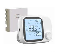 HEIBTENY Thermostat de chaudière sans fil RF433 pour contrôle WiFi intelligent Tuya, contrôleur de température numérique programmable avec modes manuel et automatique, longue portée de transmission de