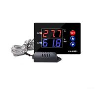 HEIBTENY Thermostat hygrostat numérique à double sortie avec capteurs de haute précision, plage de -20 à 60 °C, 0-100 % pour RH, DC12-24V/AC220V, 10A pour relais (HW453-220V)