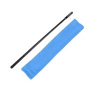 HEIBTENY Tige de nettoyage pour flûte traversière et instruments 34,6 cm (longueur de la tige), 31,7 x 5,5 cm (chiffon de nettoyage) Rose, bleu, gris (bleu)