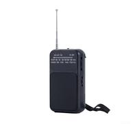 HEIBTENY Transistor portable AM FM avec prise casque, transistor de poche compact pour voyage, camping, lecteur d'ondes courtes alimenté par batterie pour étudiants âgés, pour un réglage facile (noir)