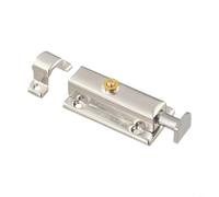 HEIBTENY Verrou de porte auto-élastique en acier inoxydable, verrou coulissant à dépliage automatique pour placard de maison, matériel 201 SS, argenté (10,2 cm)