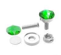 HEIBTENY Vis de plaque d'immatriculation M6 pour moto - Boulon décoratif pour cache-vis de style cristal - Design en aluminium ABS - Kit de modification personnalisé (vert)