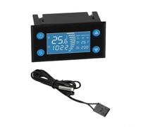 HEIBTENY W-1213 Contrôleur de température numérique avec minuterie, thermostat de chauffage et de refroidissement de -40 à 120 °C, coque en ABS, sonde de capteur incluse, noir