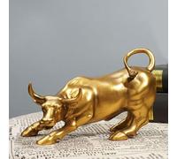 HEIBTENY Wall Street Bull Market Statue Feng Shui Fortune en résine, figurine d'animal porte-bonheur, décoration de bureau pour la maison et le bureau