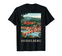Heidelberg, Allemagne, Castle Bridge, Design de Voyage rétro T-Shirt