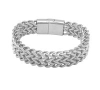 Heideman Bracelet gourmette Tra pour femme - En acier inoxydable poli noir de qualité supérieure - Bracelet à maillons multiples avec fermeture magnétique, acier inoxydable, 0