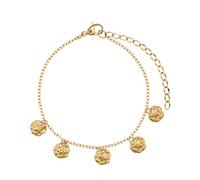 Heideman Celeste Bracelet à breloques pour femme avec breloques en acier | Sans nickel et résistant à l'eau, cinq plaquettes martelées, réglable de 16,5 + 5,5 cm, fabriqué en Allemagne