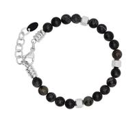 Heideman Iven Bracelet pour homme en pierre naturelle avec accents en acier inoxydable Gris 16 + 5 cm