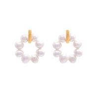 Heideman Lara Boucles d'oreilles pour femme en acier inoxydable avec perles, 25 Millimeter, Acier inoxydable, Perle de nacre