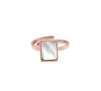 Heideman Lenya Bague ouverte réglable avec nacre rectangulaire en acier inoxydable pour femme, Acier inoxydable, Pas de pierre précieuse
