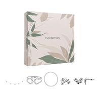 Heideman Summerbox Monaco Lot de 5 bijoux pour femme avec collier, bracelet, bague et boucles d'oreilles en acier inoxydable argenté