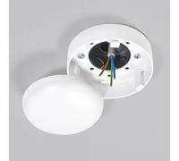 Heidemann 43176 Lot de 3 boîtes de jonction pour montage au plafond Ø 100 x 47 mm - Blanc - Plastique - Intérieur - Avec bague d'adaptation et bouchon à vis - Boîte de jonction pour installations