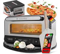 Heidenfeld Four à Pizza Pizzaboss - Set Complet avec Pierre à Pizza - Pelle et Livre de Recettes - jusqu’à 450 °C - 5 Programmes - Supérieure/Inférieure Réglable Séparément