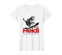 HEIDI - Joli nom de fille avec un chat & un skateboard T-Shirt