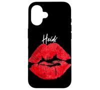 Heidi Red Lips Prénom personnalisé Coque pour iPhone 16