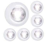 Heidouse 6 pcs tactiles Lights Stock, 2, 7 Round Batterys Pulted Push Lights Stick On For Closet, Armoires, comptoirs, cuisine, garde-manger, étagères, éclairage décoratif spécialisé