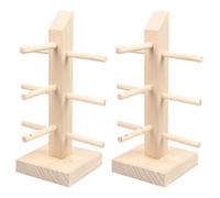 Heidouse Affichage des Lunettes de Soleil 2PCS, Stand de Verres en Bois pour 3 Paires Lunettes Soleil, Support Porte-Lune décoratif avec Base Stable pour Le Magasin Optique