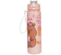 Heidouse Bouteille d'eau Capybara, 750 ML de Motif d'animal Bouteille d'eau Mignonne avec Paille pour activités de Plein air à Grande capacité Thermo Thermo pour Filles, Adolescents, Femmes