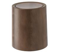 Heidouse Poubelle Peut Noyer en Bois Brun en Bois de Salle de Bain Poubelle avec Couvercle Swing Couvercle intérieur détachable, Poubelle Minimaliste pour Le Bureau, Chambre, L