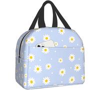 Heidouse Sac à lunch isolé, fourre-tout à lunch en tissu oxford réutilisable, sac de pique-nique à imprimé Daisy pour le camping bureau de travail, sacs