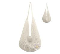Heidouse Sac de plage Soft grand sac à bandoulière tissé en coton avec décoration de fleurs Crochet paille Crochet Paille pour voyages vacances