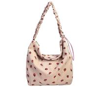 Heidouse Sac fourre-tout en velours côtelé, sac fourre-tout à bandoulière Pattern Strawberry avec sangle à épaule anti-vol, sacs main épaule usage quotidien de voyage de travail