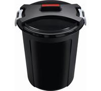 Heidrun 146-3 Bac universel, rond, bac matriciel en plastique avec couvercle, hauteur 55 cm, Ø 48 cm, 46 l, noir