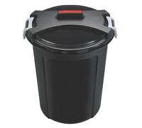 Heidrun 75 L Bidon Universelle en Plastique Souple Anti-Choc avec Couvercle et Crochets Poignée Centrale pour Afferrarlo Cadre Saillie-Noir/Bleu/Rouge