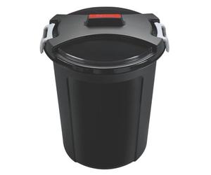 Heidrun 75 L Bidon Universelle en Plastique Souple Anti-Choc avec Couvercle et Crochets Poignée Centrale pour Afferrarlo Cadre Saillie-Noir/Bleu/Rouge